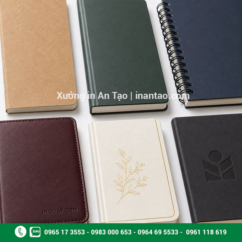 So sánh chất liệu gia công sổ tay Chất liệu bìa và gia công khi in sổ tay