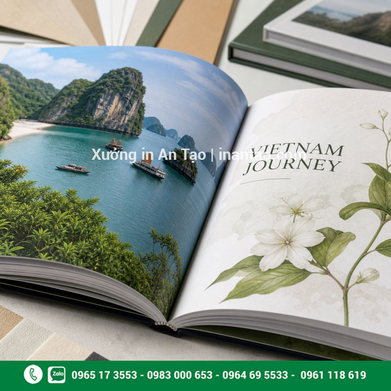 Chất liệu giấy in photobook sắc nét Cận cảnh chất liệu giấy và màu sắc khi in photobook
