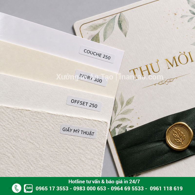 So sánh giấy dùng để in thiệp theo yêu cầu Chất liệu giấy in thiệp theo yêu cầu