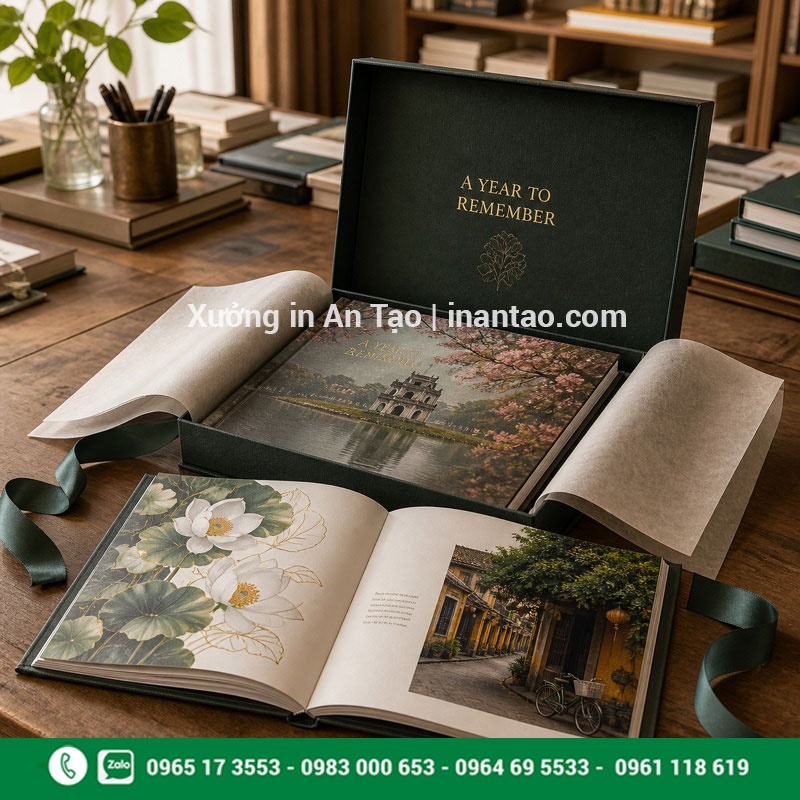 Hộp quà photobook hoàn chỉnh theo yêu cầu Photobook thành phẩm đặt trong hộp quà cao cấp
