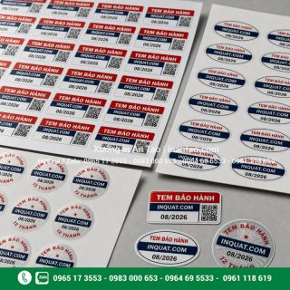 In tem bảo hành giá rẻ, lấy ngay theo yêu cầu tại Inquat.com