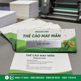 In thẻ cào trúng thưởng, khuyến mãi theo yêu cầu tại TP.HCM