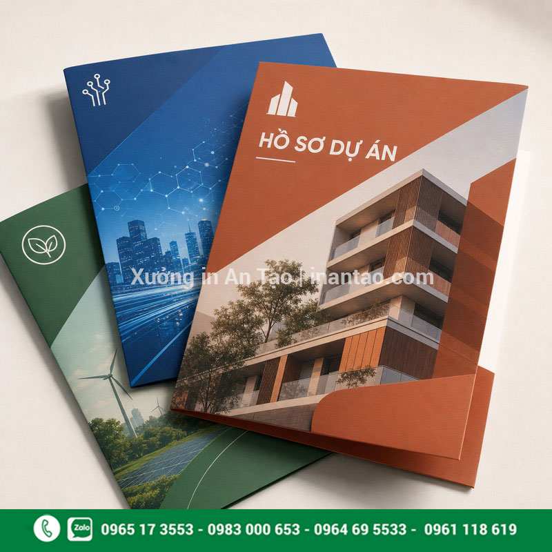 Mẫu in bìa folder doanh nghiệp theo ngành Mẫu in bìa folder doanh nghiệp cho kiến trúc, công nghệ và môi trường