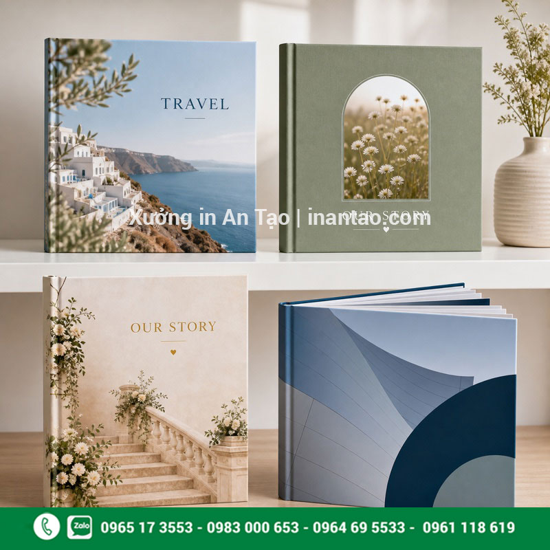 Mẫu in photobook theo yêu cầu đa chủ đề Bộ mẫu in photobook theo yêu cầu cho du lịch, cưới và doanh nghiệp