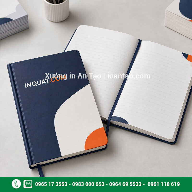 Mẫu in sổ tay bìa cứng A5 Mẫu in sổ tay bìa cứng và ruột giấy kẻ dòng