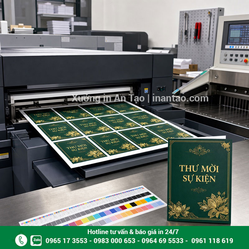 Sản xuất in thiệp mời sự kiện bằng máy hiện đại Quy trình in thiệp mời sự kiện tại xưởng