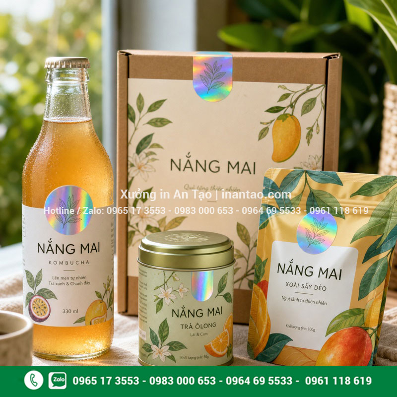 Tem 7 màu trang trí nhãn thực phẩm Decal 7 màu thường dán bao bì thực phẩm và đồ uống