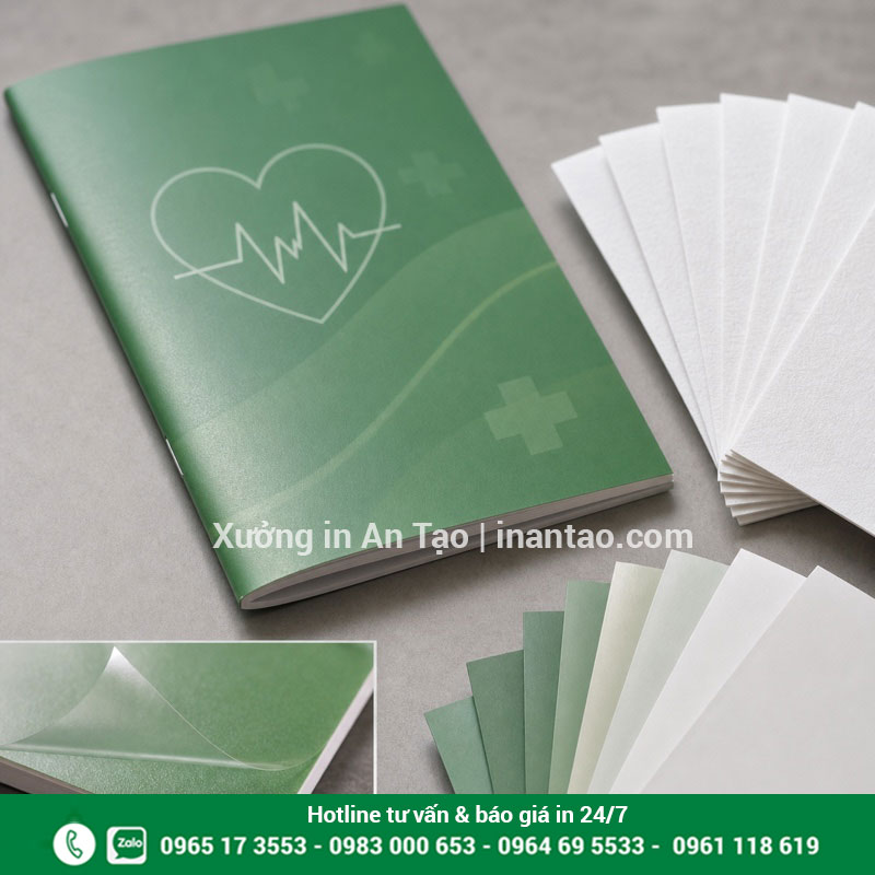 Chọn giấy in sổ khám bệnh bền và dễ viết Chất liệu bìa và giấy ruột khi in sổ khám