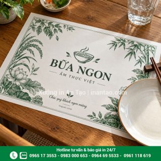 In giấy lót bàn theo yêu cầu, giá tham khảo tại TPHCM