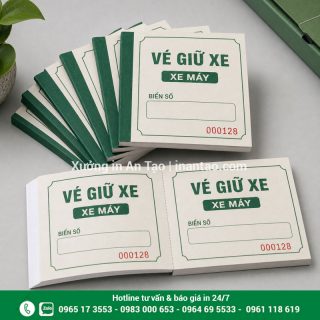 In vé giữ xe theo yêu cầu, rõ số nhảy, dễ kiểm soát