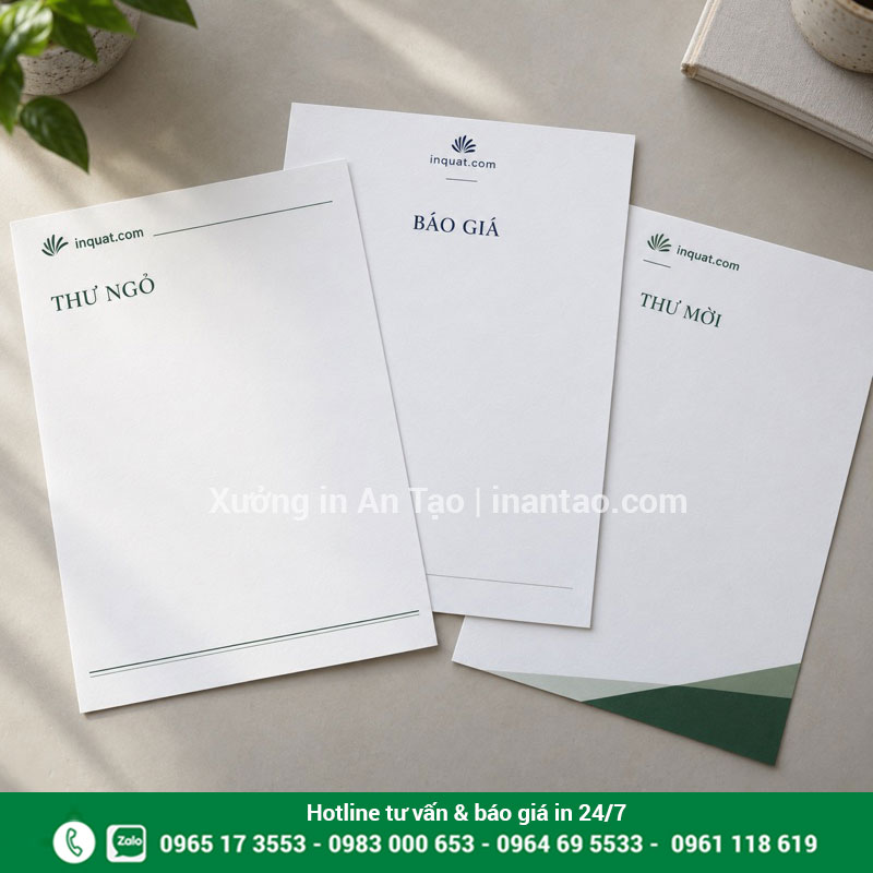 Ba mẫu bố cục tiêu đề thư doanh nghiệp Ba bố cục giấy tiêu đề dành cho thư ngỏ, báo giá và thư mời